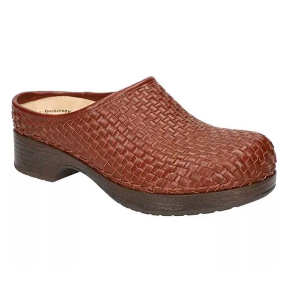 Easy Works by Easy Street Soleia Womens Slip On 10M Brown Braided Woven Clogs - Picture 1 of 11